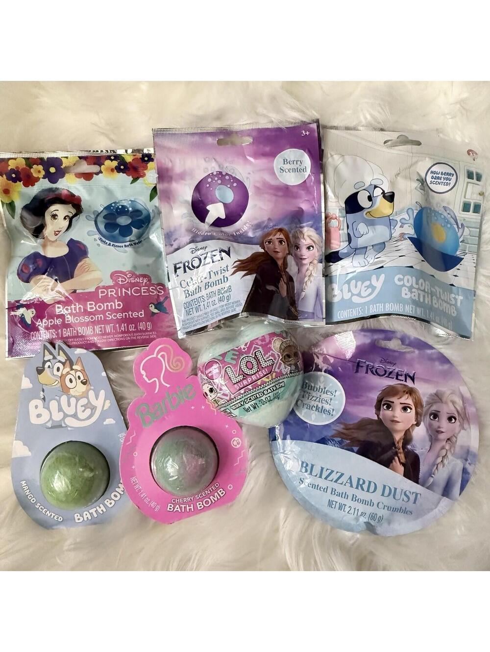 Disney (7) Frozen & Princess Kids Bath Bomb Bundle